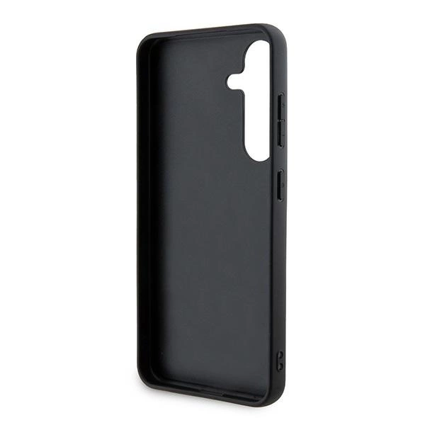DKNY Leather Checkered Mono Pattern & Printed Stripes Case for Samsung Galaxy S24 - Blackeng
