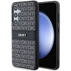 DKNY Leather Mono Stripe & Metal Logo case for Samsung Galaxy S24 - blackeng