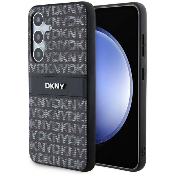 DKNY Leather Mono Stripe & Metal Logo case for Samsung Galaxy S24 - blackeng