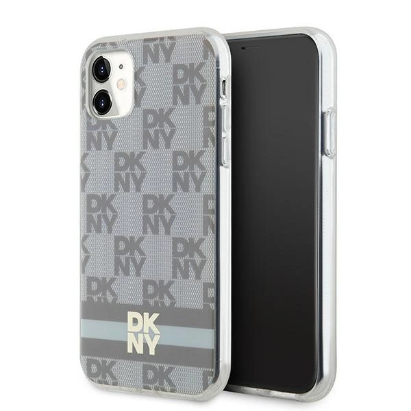 DKNY IML Checkered Mono Pattern & Printed Stripes MagSafe case for iPhone 11 / Xr - beigeeng