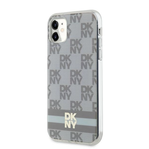 DKNY IML Checkered Mono Pattern & Printed Stripes MagSafe case for iPhone 11 / Xr - beigeeng