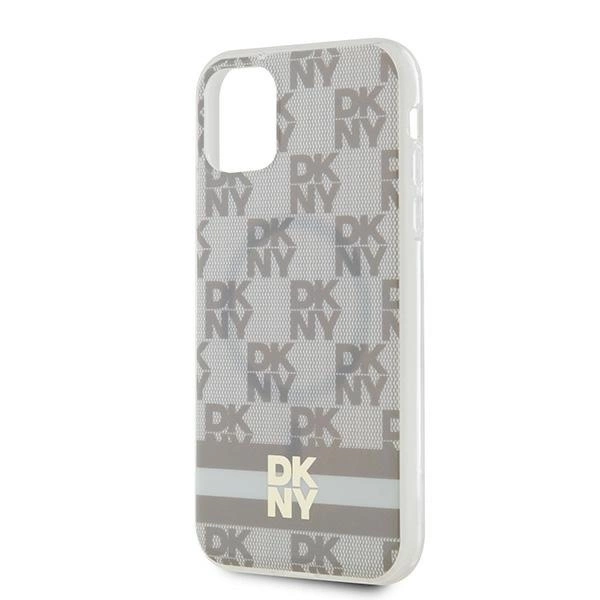 DKNY IML Checkered Mono Pattern & Printed Stripes MagSafe case for iPhone 11 / Xr - beigeeng