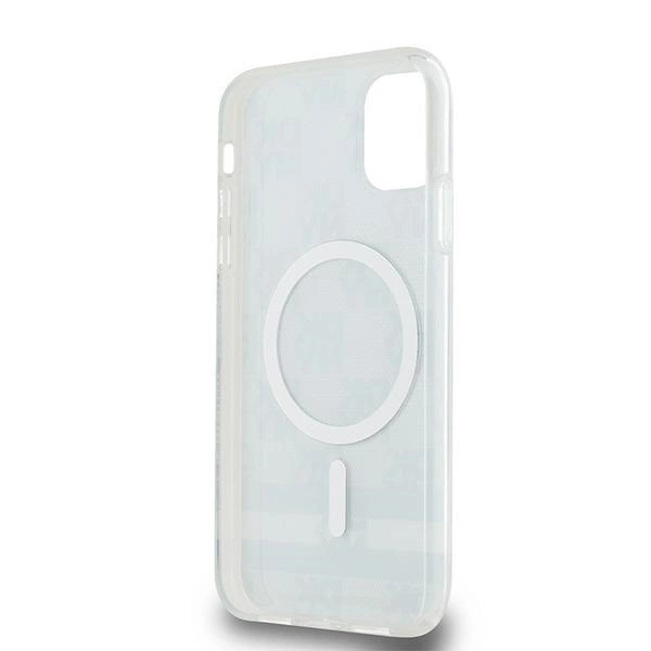 DKNY IML Checkered Mono Pattern & Printed Stripes MagSafe Case for iPhone 11 / Xr - Blackeng