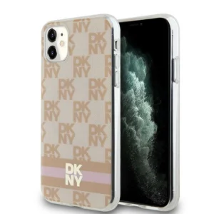 DKNY IML Checkered Mono Pattern & Printed Stripes MagSafe case for iPhone 11 / Xr - pinkeng