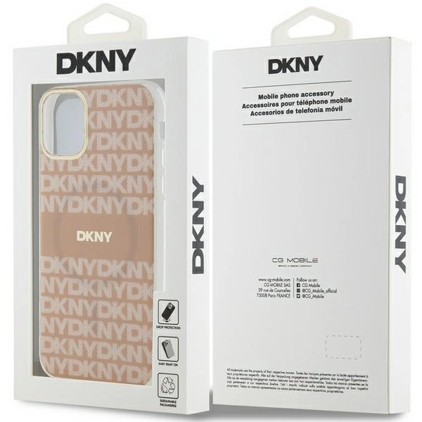 DKNY IML Mono & Stripe MagSafe case for iPhone 11 / Xr - pinkeng