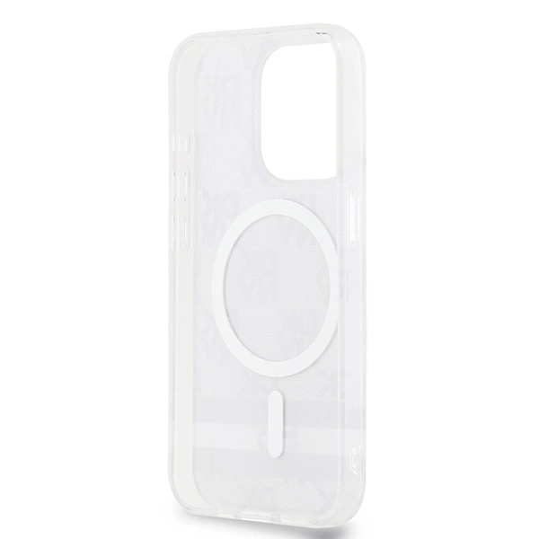 DKNY IML Checkered Mono Pattern & Printed Stripes MagSafe Case for iPhone 13 Pro Max - Blackeng