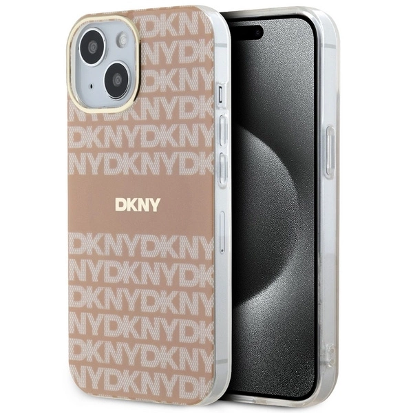 DKNY IML Mono & Stripe MagSafe case for iPhone 15 / 14 / 13 - pinkeng