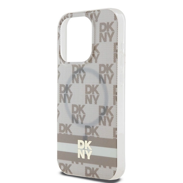 DKNY IML Checkered Mono Pattern & Printed Stripes MagSafe case for iPhone 14 Pro Max - beigeeng