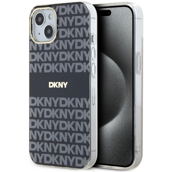 DKNY IML Mono & Stripe MagSafe Case for iPhone 15 Plus / 14 Plus - Blackeng