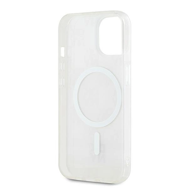 DKNY IML Checkered Mono Pattern & Printed Stripes MagSafe case for iPhone 15 / 14 / 13 - pinkeng