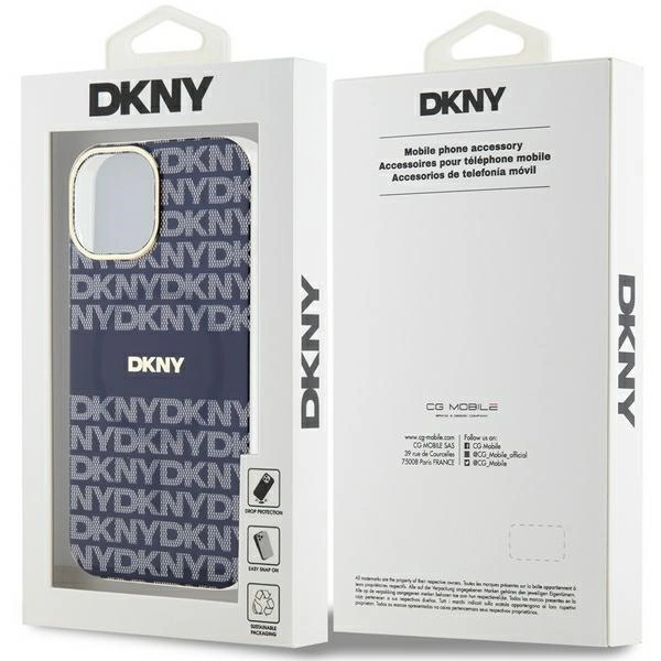 DKNY IML Mono & Stripe MagSafe case for iPhone 15 / 14 / 13 - blueeng