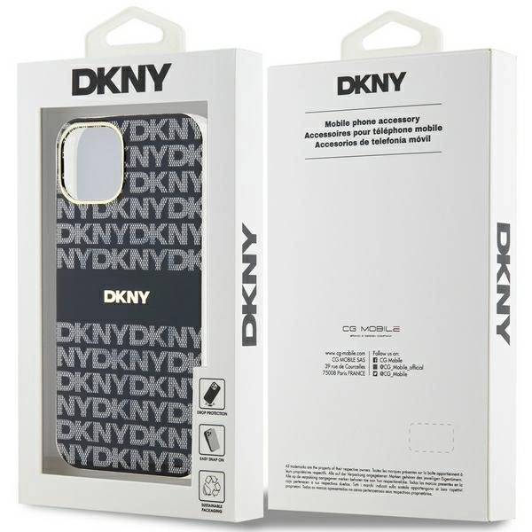 DKNY IML Mono & Stripe MagSafe Case for iPhone 15/14/13 - Blackeng