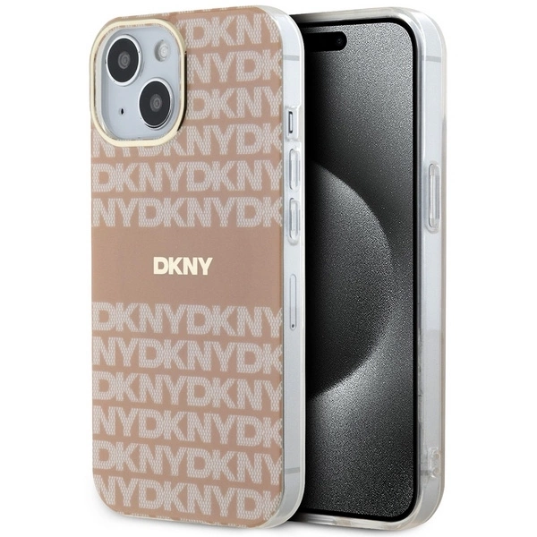 DKNY IML Mono & Stripe MagSafe case for iPhone 15 / 14 / 13 - pinkeng