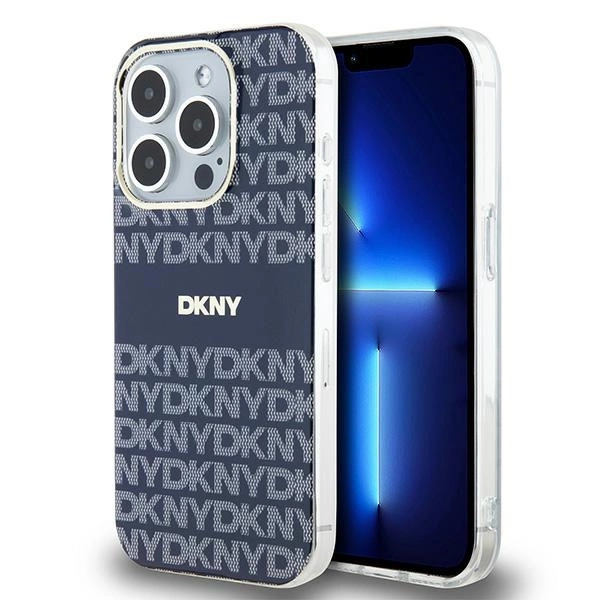 DKNY IML Mono & Stripe MagSafe case for iPhone 15 Pro Max - blueeng