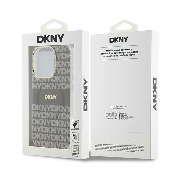 DKNY IML Mono & Stripe MagSafe case for iPhone 15 Pro Max - beigeeng