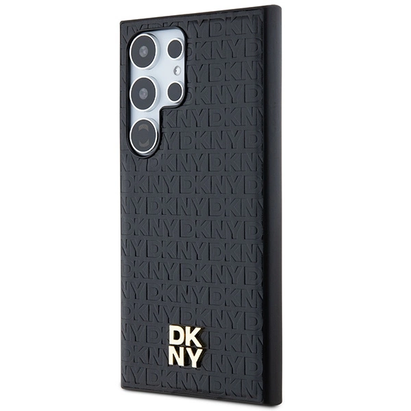 DKNY Leather Pattern Metal Logo MagSafe case for Samsung Galaxy S24 Ultra - blackeng