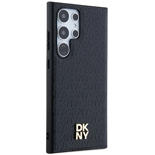 DKNY Leather Pattern Metal Logo MagSafe case for Samsung Galaxy S24 Ultra - blackeng