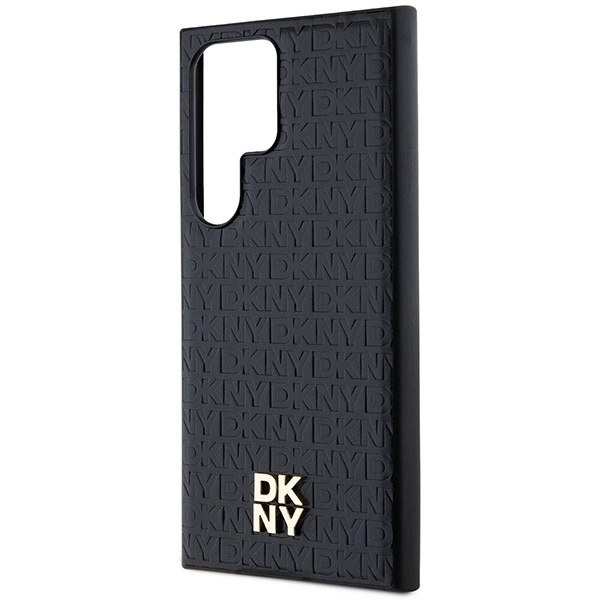 DKNY Leather Pattern Metal Logo MagSafe case for Samsung Galaxy S24 Ultra - blackeng