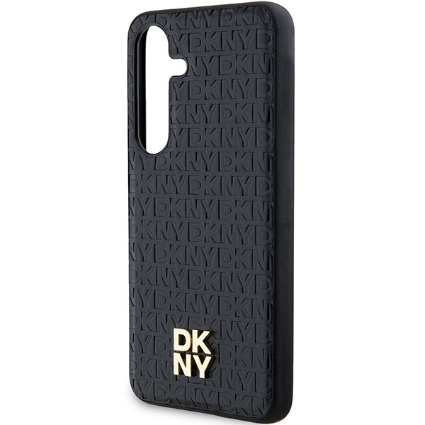 DKNY Leather Pattern Metal Logo MagSafe case for Samsung Galaxy S24+ - blackeng