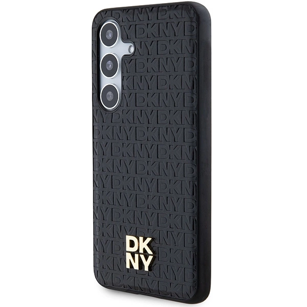 DKNY Leather Pattern Metal Logo MagSafe case for Samsung Galaxy S24 - blackeng