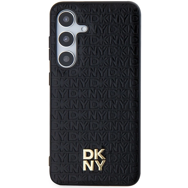DKNY Leather Pattern Metal Logo MagSafe case for Samsung Galaxy S24 - blackeng