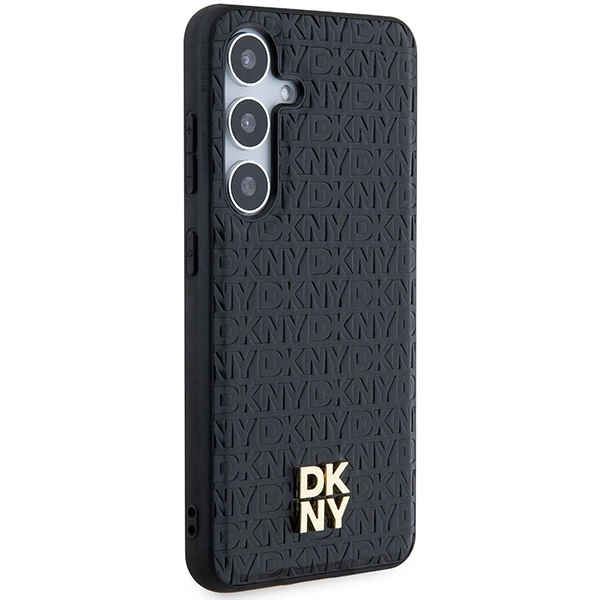 DKNY Leather Pattern Metal Logo MagSafe case for Samsung Galaxy S24 - blackeng