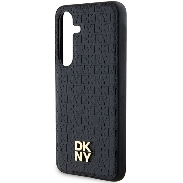 DKNY Leather Pattern Metal Logo MagSafe case for Samsung Galaxy S24 - blackeng
