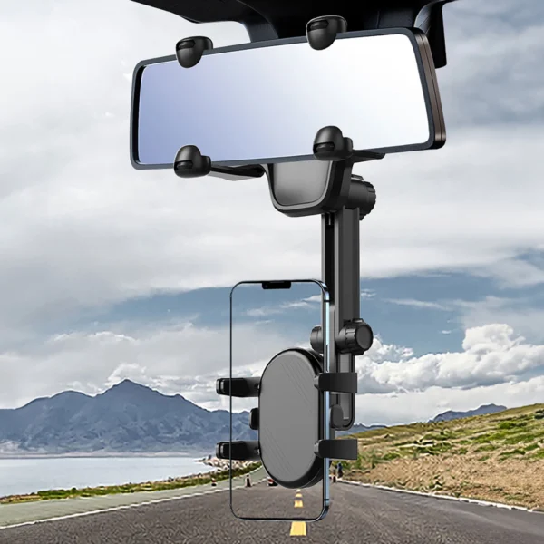 Car Phone Holder for Rearview Mirror - Blackeng
