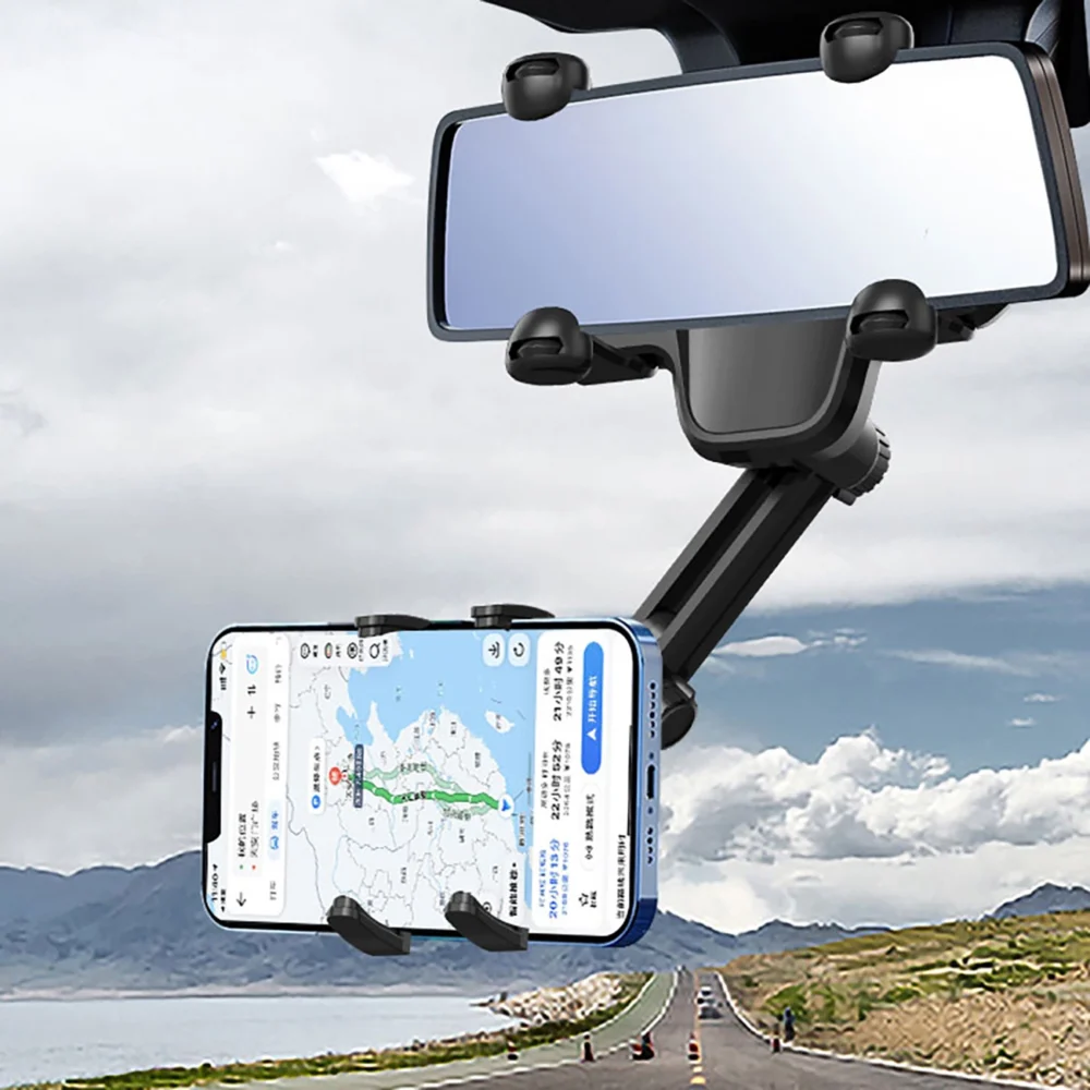 Car Phone Holder for Rearview Mirror - Blackeng