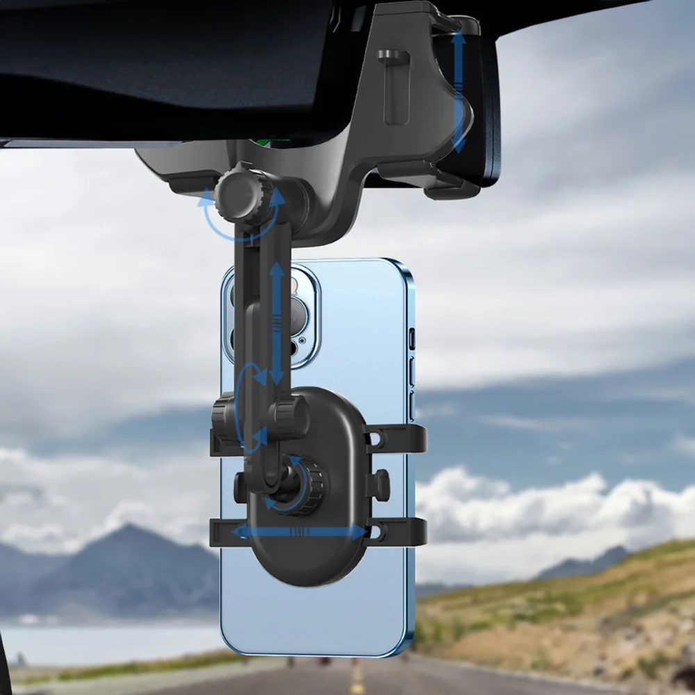 Car Phone Holder for Rearview Mirror - Blackeng