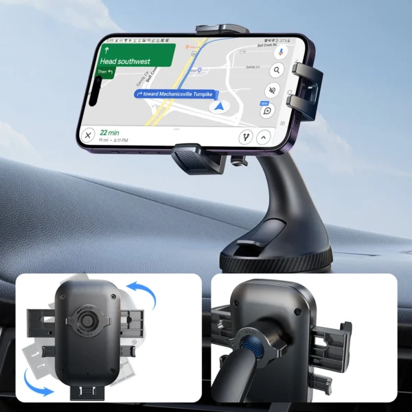 Joyroom JR-OK6 clamp phone holder for glass - blackeng