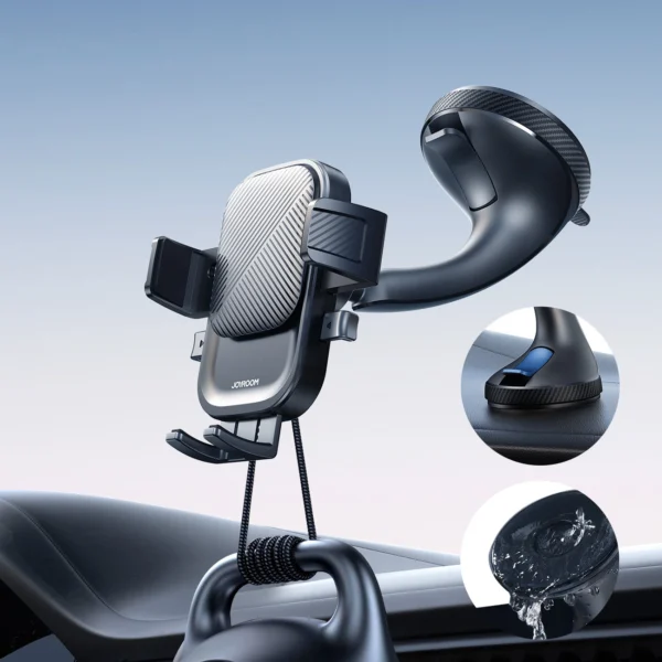 Joyroom JR-OK6 clamp phone holder for glass - blackeng