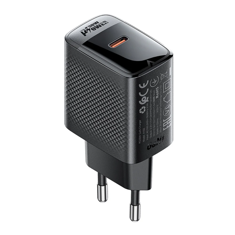 Acefast A102 Charger Network GaN USB-C PD 30W - Blackeng
