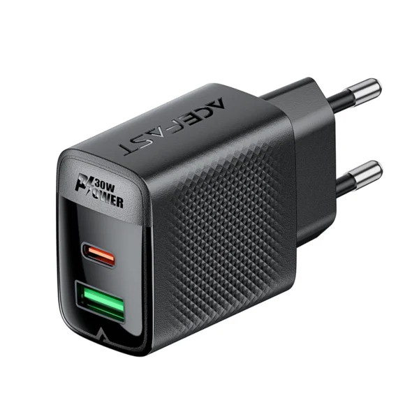 Acefast A98 Network Charger GaN USB-A / USB-C PD 30W - Blackeng