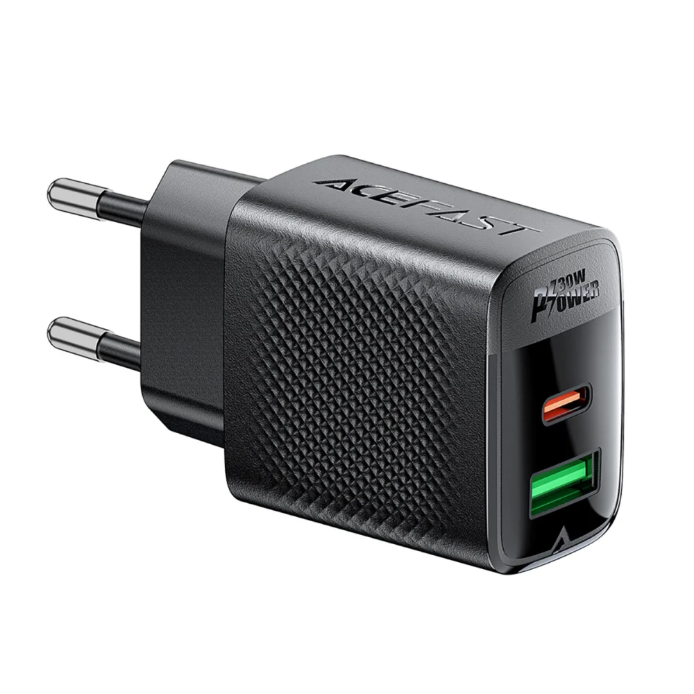 Acefast A98 Network Charger GaN USB-A / USB-C PD 30W - Blackeng
