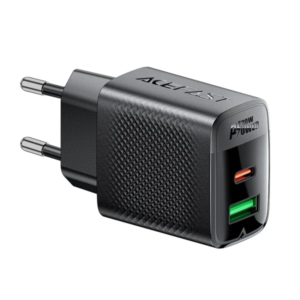 Acefast A98 Network Charger GaN USB-A / USB-C PD 30W - Blackeng
