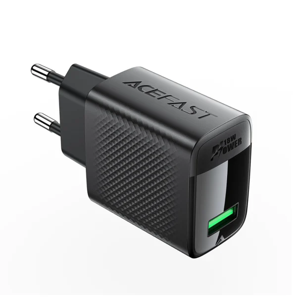 Acefast A90 Charger GaN USB-A QC 18W - Blackeng