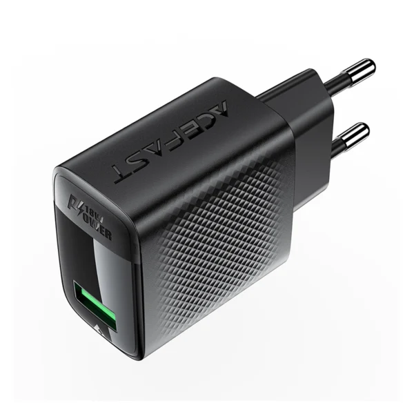 Acefast A90 Charger GaN USB-A QC 18W - Blackeng