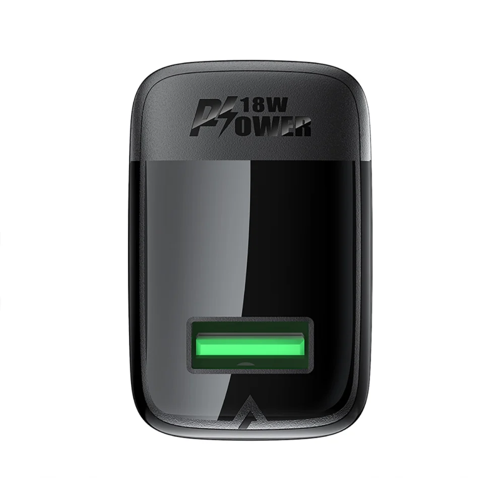 Acefast A90 GaN USB-A QC 18W Charger - Black + USB-A / USB-C Cableeng