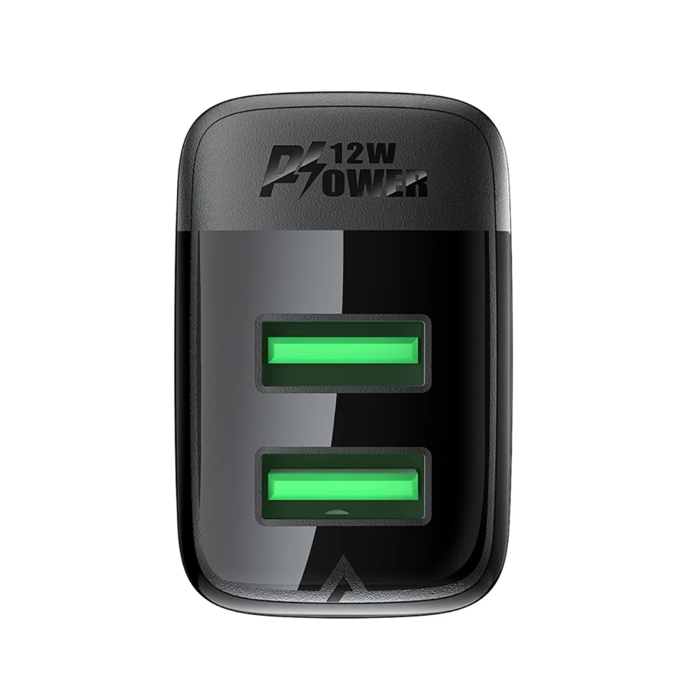 Acefast A86 mains charger 2x USB-A 12W - blackeng