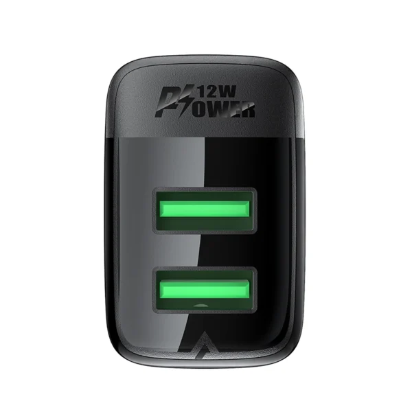 Acefast A86 mains charger 2x USB-A 12W - blackeng