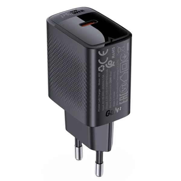 Acefast A82 Charger Network GaN USB-C PD 20W - Blackeng