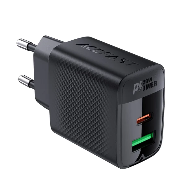 Acefast A78 Charger Network GaN USB-A / USB-C PD 20W - Blackeng