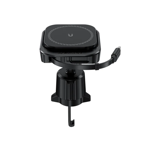 Acefast D32 Magnetic Air Vent Holder with 15W Inductive Charger with Retractable USB-C Cable - Blackeng