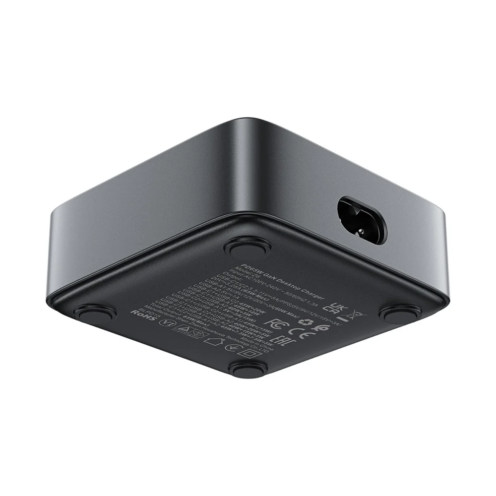 Acefast Z6 Charger Network GaN Desktop 2x USB-A / 2x USB-C PD 65W - Blackeng
