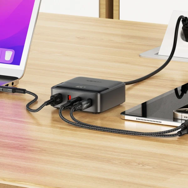 Acefast Z6 Charger Network GaN Desktop 2x USB-A / 2x USB-C PD 65W - Blackeng
