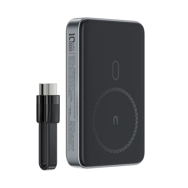 Powerbank Acefast M10 Magnetic 2x USB-C PD 30W with 15W Inductive Charging and USB-C Cable - Blackeng