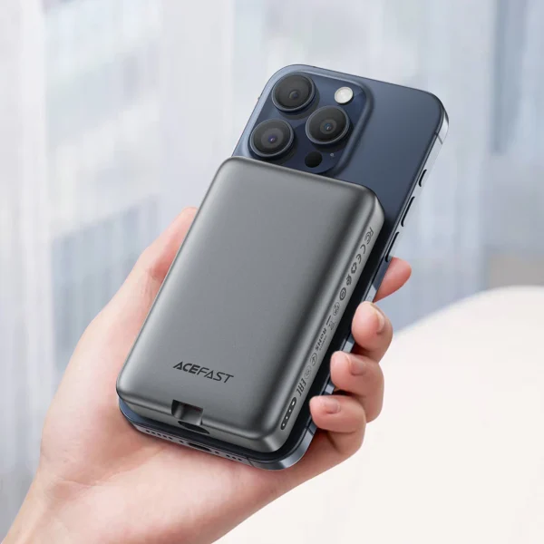 Powerbank Acefast M10 Magnetic 2x USB-C PD 30W with 15W Inductive Charging and USB-C Cable - Blackeng
