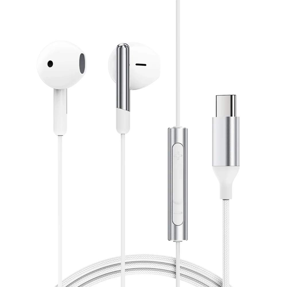 Acefast L3 Wired USB-C Headphones with Microphone - Whiteeng