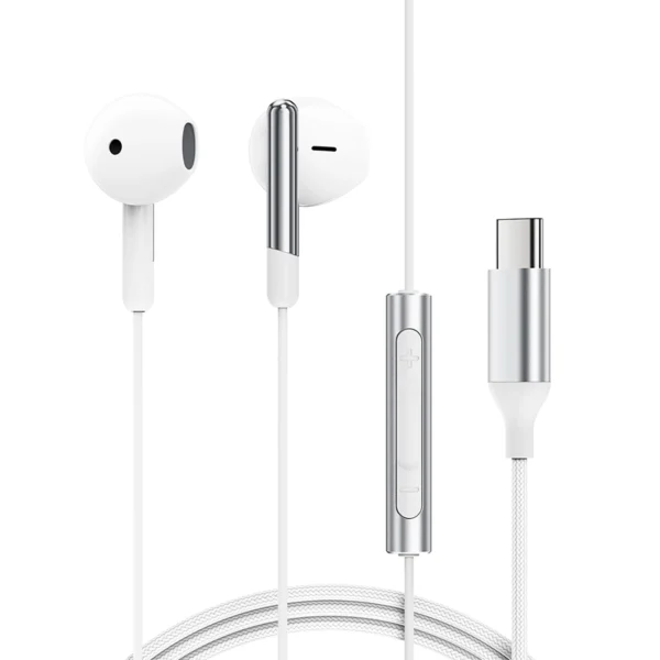 Acefast L3 Wired USB-C Headphones with Microphone - Whiteeng